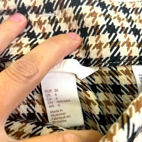 H&M - Tan And Cream Wide Leg Crop With Pockets  Pants Size 4 - Picture 7 of 11